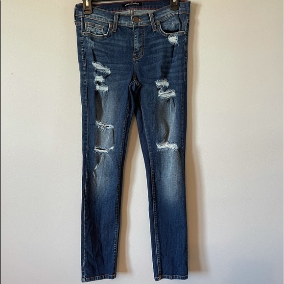 Angry Rabbit jeans distressed made in U.S.A. 28/7 rocker concert casual - Picture 1 of 14